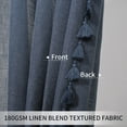 thumbnail image 3 of DSstyles Modern Farmhouse Tassels Shower Curtain, Boho Rustic French Country Linen Blend Fabric Shower Curtain with Tassels for Bathroom, 72x72 in, 3 of 9