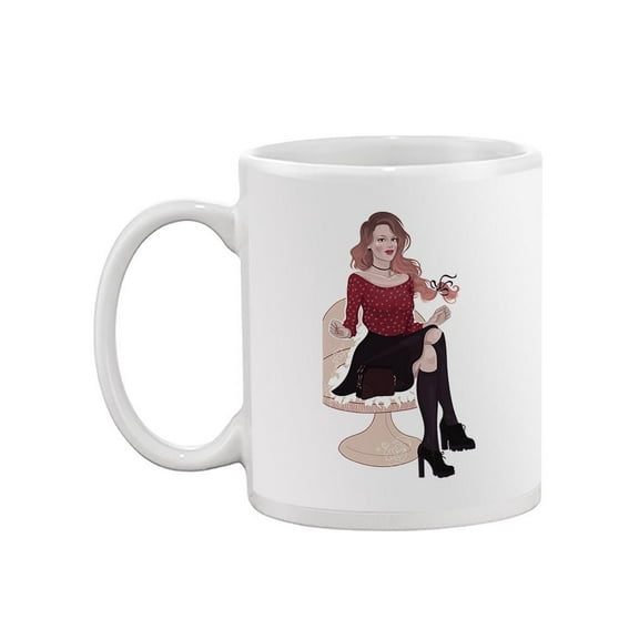 Beautiful Girl Sitting Mug - Image by Shutterstock