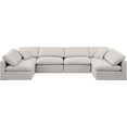 thumbnail image 4 of Meridian Furniture Indulge 199" Linen Fabric U-Shaped Modular Sectional in Cream, 4 of 10