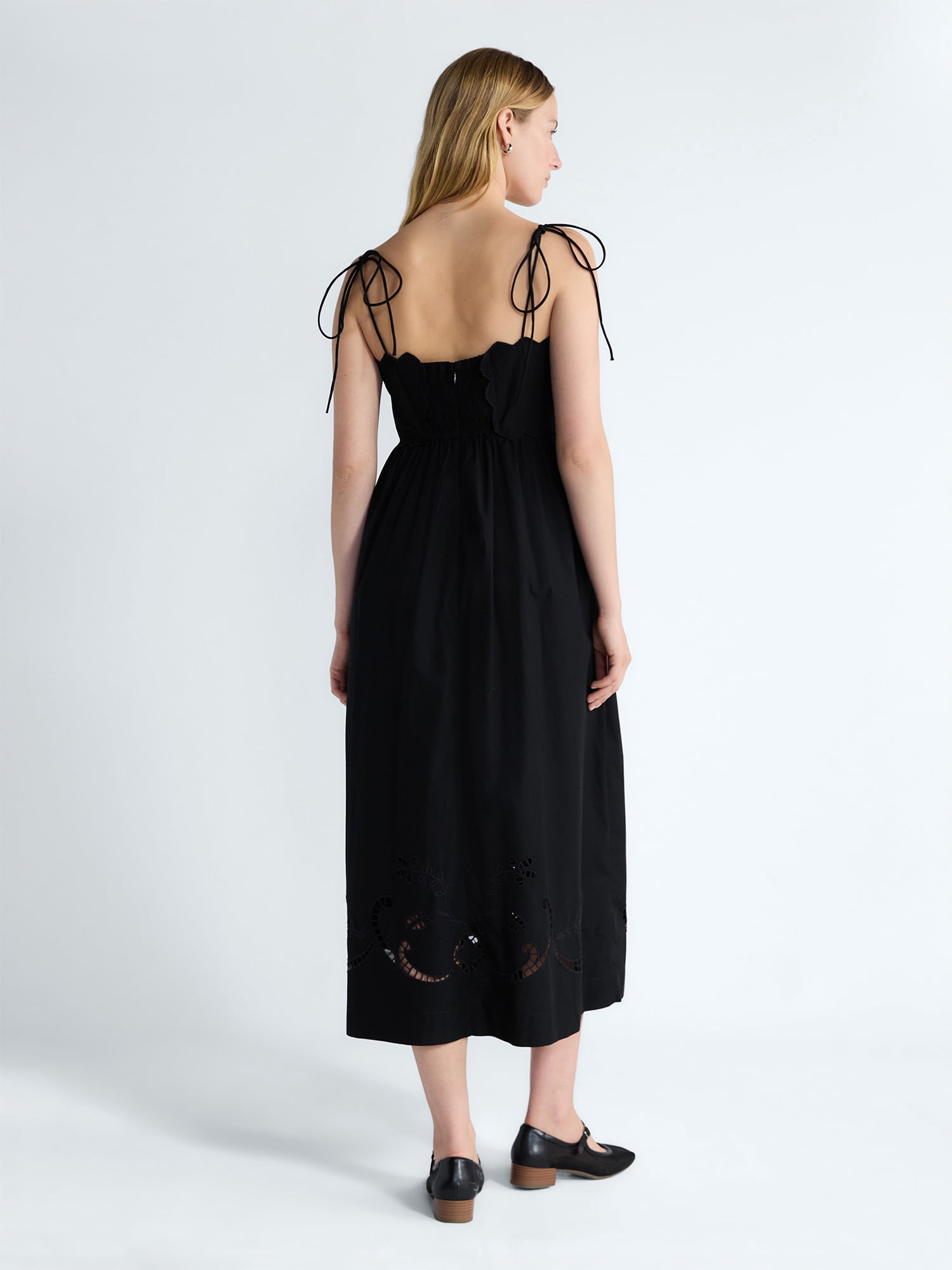 Free Assembly Women’s Embroidered Cotton Midi Dress, Sizes XS-XXL