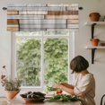 thumbnail image 4 of Grey Wood Grain Valances for Windows, Rod Pocket Kitchen Valance Curtains - Soft & Washable Small Window Treatment for Living Room, Bathroom, Brown Rustic Vintage Wooden 54x18inch, 1 Panel, 4 of 9