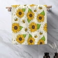 thumbnail image 4 of Bees and Sunflowers Hand Towels for Bathroom Set of 2 Hand Bath Towels Soft Absorbent Decorative Hand Towel for Bathroom Kitchen Yoga Home Decor 14 x 28 in, 4 of 6