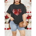 thumbnail image 4 of XCHQRTI Heart T Shirt for Women Plus Size Short Sleeve Shirt Grateful with Love Graphic Tee Oversized Valentine's Day Top, 4 of 7