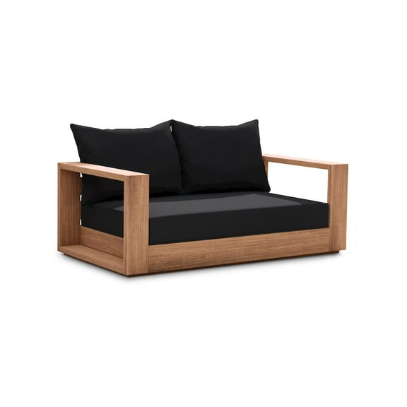 Meridian Furniture Tulum Black Water Resisting Outdoor Loveseat