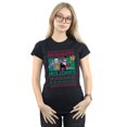 thumbnail image 2 of DC Comics Womens Joker And Harley Quinn Ha Ha Happy Holidays Cotton T-Shirt, 2 of 3
