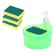 thumbnail image 3 of Dispensador de jabón con soporte de esponja, dispensador de jabón para platos y juego de esponja, soporte de esponja para organizador de fregadero de Verde BLESIY dispensador de jabón, 3 of 8