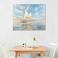 thumbnail image 2 of Nawypu  Blue Abstract Wall Art Ocean Sailboat Picture Modern Coastal Painting, Large Canvas Textured Framed Artwork for Living Room Bedroom Kitchen Home Office Wall Decor, 2 of 4