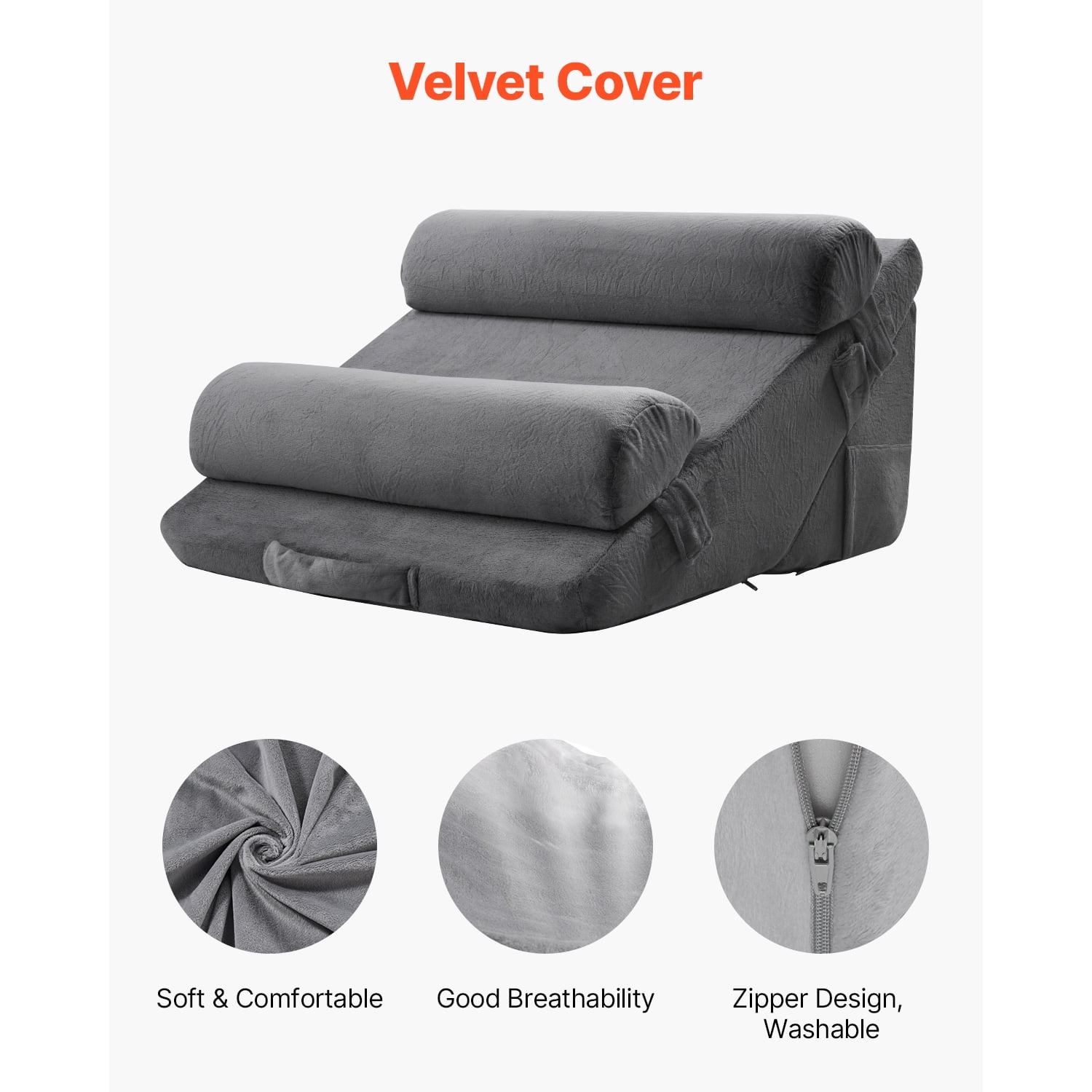 KFFKFF Sleep Aid Pillow, Set of 4, Customizable Orthopedic Bed Wedge, Assists Arm Leg Neck Shoulder, Post-Operative Comfort Pillow for Back Discomfort, Digestive Issues, Snoring Mitigation