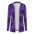 thumbnail image 5 of Uaswgudfs ​Women's Cardigan Autumn Themed Trench Coat - Black Cat Bats Pumpkin Print Open Front Relaxed Fit Seasonal Celebration​, 5 of 7