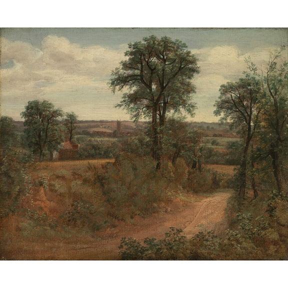 Lane near Dedham by John Constable - 12" x 18" Art Print Wall Decor