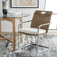 thumbnail image 4 of SAFAVIEH Malou Industrial Linen Solid Dining Armchair, Cream/Natural, 4 of 13