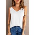 thumbnail image 3 of ABPHQTO Camiseta sin mangas blanca con tirantes finos ajustables con volantes y cuello en V para mujer, 3 of 5