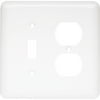BRAINERD 64363 Stamped Steel Single Toggle Switch/Duplex Outlet Wall Plate / Switch Cover, White