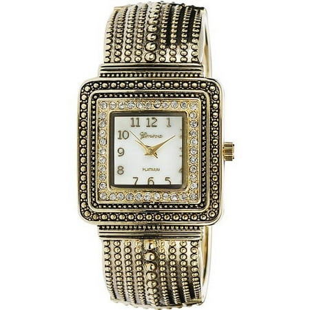 Geneva Platinum Women's Rhinestone Accen