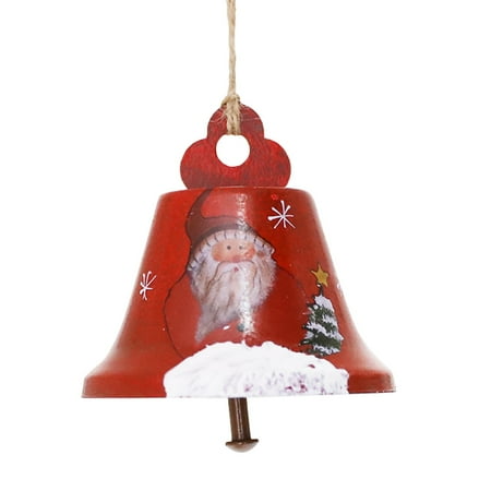 

Veki Christmas Wrought Iron Cartoon Hand Painted Old Man Snowman Bell Christmas Tree Pendant Car Chandelier Ornament