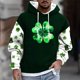 thumbnail image 1 of Sudadera con capucha para hombre, estilo informal, con estampado del Día de San Patricio, con cordón y manga larga, de poliéster., 1 of 5