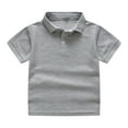 thumbnail image 4 of CCRFTGI Polo Shirts for Boys 2025 Summer Pique Boys Shirts Casual Lapel Collar Dark Gray Shirts Plain Short Sleeve School Uniform T Shirt,Dark Gray 10-11 Years, 4 of 5
