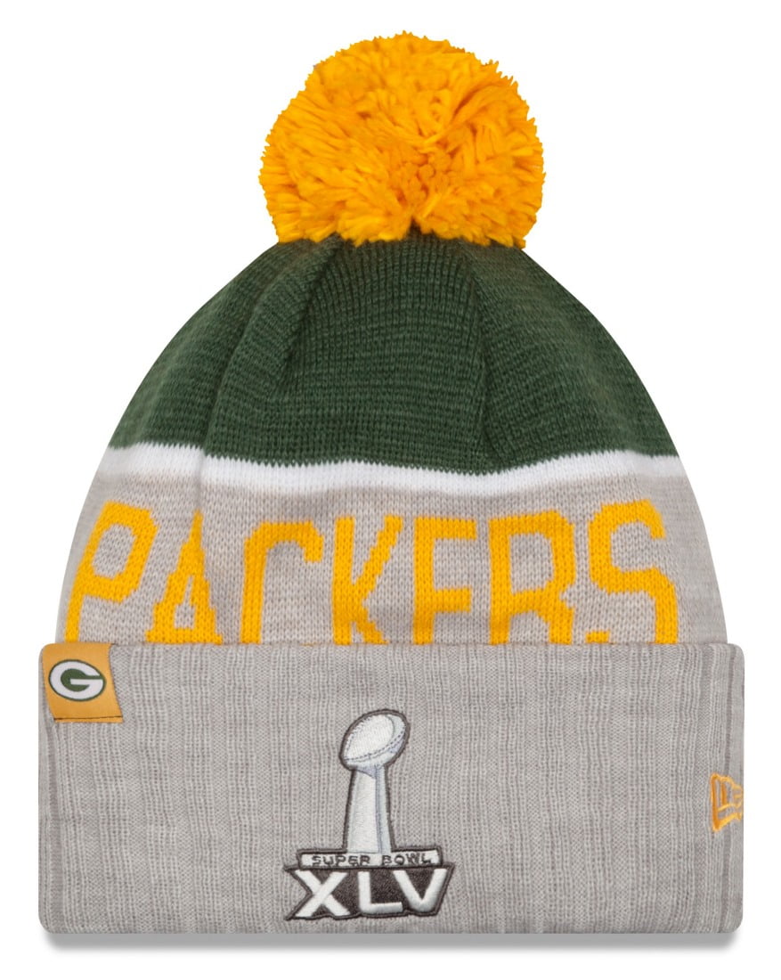 Green Bay Packers New Era NFL Super Bowl XLV Logo Gray Sport Knit Hat by New Era