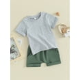 thumbnail image 3 of Bslissey Toddler Baby Boys Shorts Sets Short Sleeve Pocket T-shirt with Solid Drawstring Shorts 2Pcs Outfits Infant Casual Summer Clothes 6M 12M 18M 24M 3T, 3 of 9
