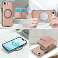 thumbnail image 5 of for iPhone 16e Case, Compatible with MagSafe, Detachable Magnetic Wallet Case with PU Leather Kickstand Card Slots Shockproof Protection 2 In 1 Function Case for iPhone 16e, Rosegold, 5 of 6