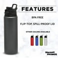 thumbnail image 2 of Aluminum Water Bottles with Snap Lids 25 oz. Set of 10, Bulk Pack - Reusable, Great for Gym, Hiking, Cycling, For School - Charcoal, 2 of 5