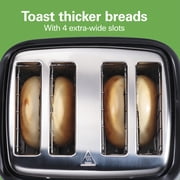 Hamilton Beach 4-Slice Toaster with Extra-Wide Slots, Toast Boost, and Removable Crumb Tray, Black