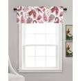 thumbnail image 3 of Botanical Red Kitchen Valances for Windows Farmhouse Linen Window Valance Curtain for Living Room Window Treatment Vintage Ferns Herbs Country Plant Leaf Valance Rod Pocket Topper Drape, 42 x 18 Inch, 3 of 6