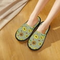 thumbnail image 4 of Slippers for Women, Sage Green With Sunflowers Womens Slippers Fuzzy Winter House Shoes, Soft Anti-Skid Slippers Indoor and Outdoor, 4 of 7
