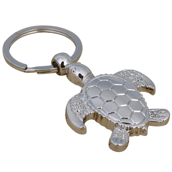 WHAMVOX Creative Silver Metal Turtle Keychain for Key Holding and Bag Decoration Perfect Gift for All Occasions