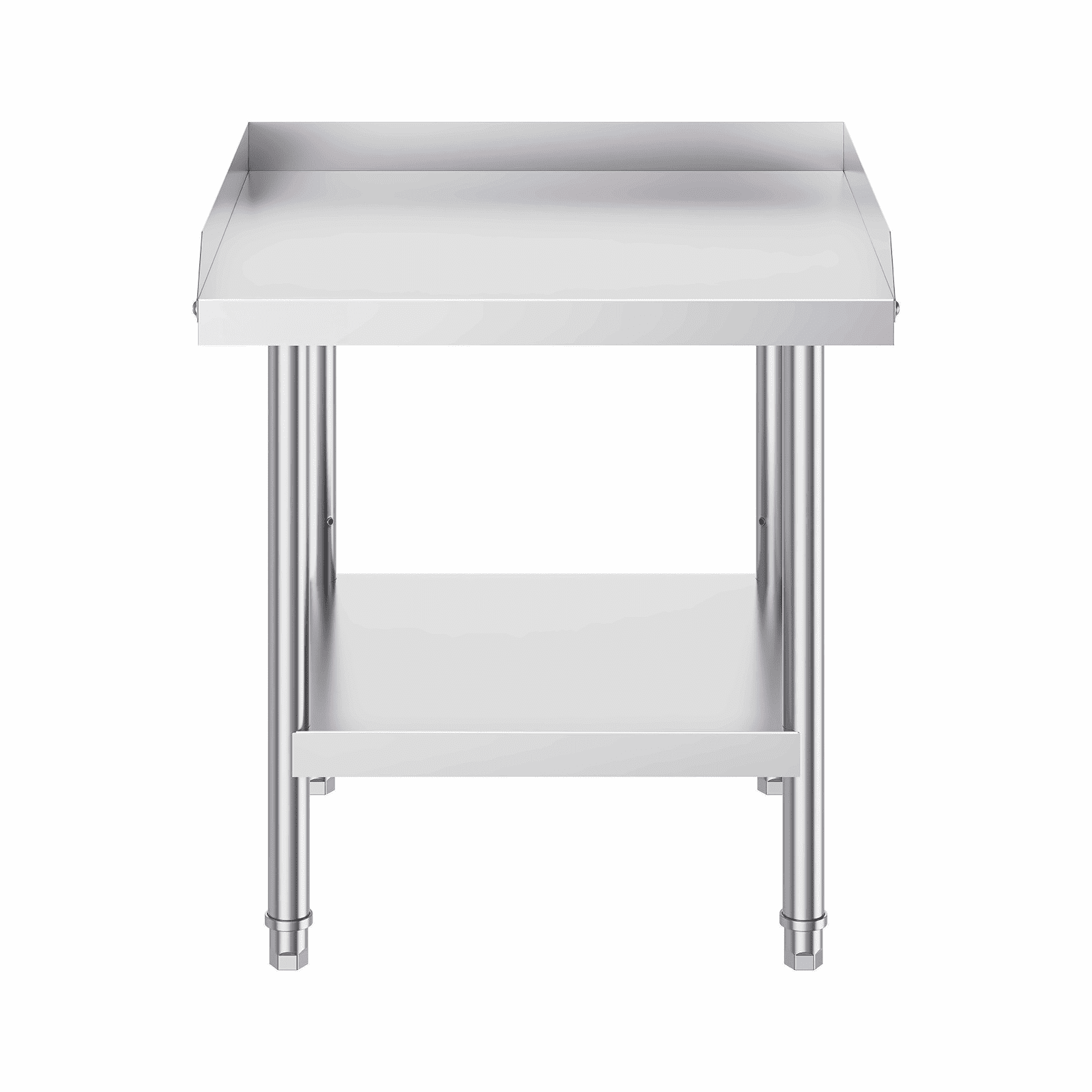 Stainless Steel Work Table 24x24x26 Inch - Commercial Food Prep Table with Backsplash, Adjustable Shelves, Heavy Duty Metal Worktable for Kitchen Restaurant Hotel