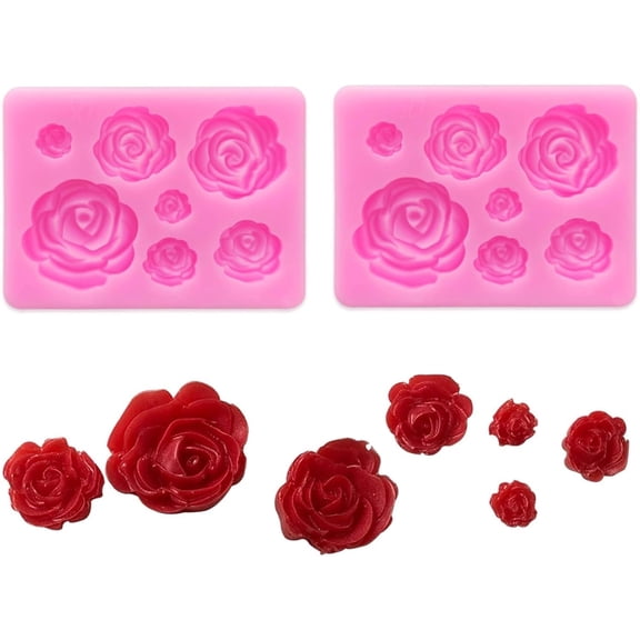 2PCS Rose Flowers silicone molds Cake Chocolate Mold wedding Cake Decorating Tools Fondant Sugarcraft Cake Molds