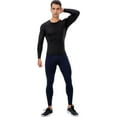 thumbnail image 5 of Active Men's Long Sleeve Compression Shirt with Crew Neck and Moisture-Wicking Stretch Fabric - Medium, Black, 5 of 7