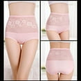 thumbnail image 2 of Xmarks Women Underwear High Waist Cotton Briefs Ladies Panties Tummy Control Panty Full Coverage Pink, 104-126LBS, 2 of 3