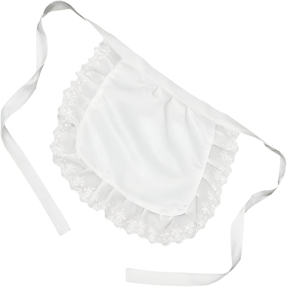 TELOLY Girls Cosplay Waist Apron Tight Costume Ruffled Maid Half Apron Cooking Apron,White Women Waist Apron