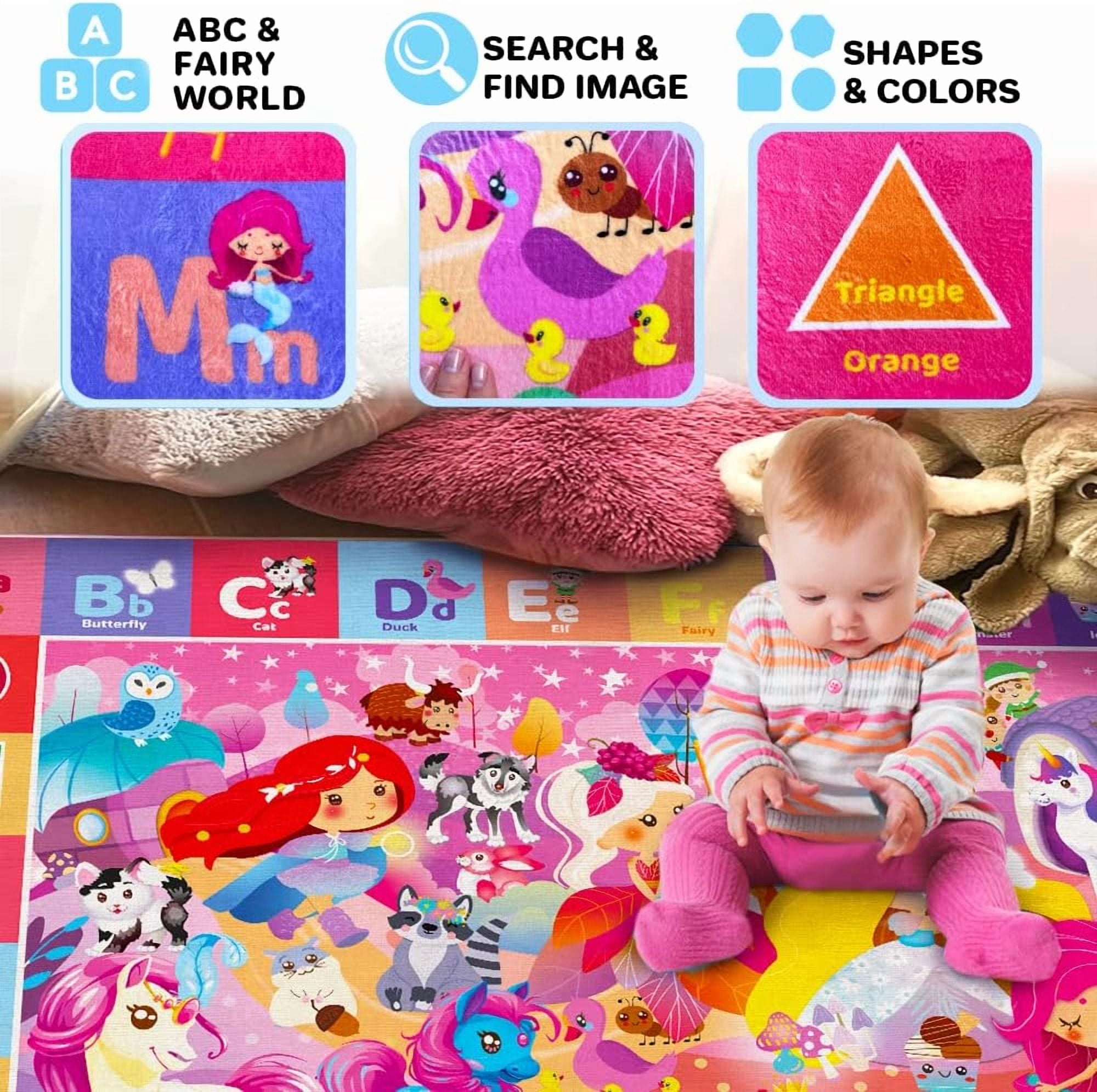 Quokka Non-slip Educational Crawling Play Mat for Babies and Toddlers - Soft Plush Alphabet Mat