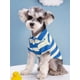 thumbnail image 1 of 1pc Green Polyester Material Striped Polo Shirt With Beaded Collar & Stretchy Cat Patterned T-shirt Dog Clothes For Small Dogs, 1 of 4