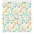 thumbnail image 2 of Ambesonne Modern Art Shower Curtain, Grunge Polka Dots Print, 69"Wx84"L, Turquoise Cream, 2 of 4