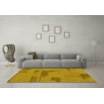 thumbnail image 3 of Ahgly Company Indoor Round Abstract Yellow Modern Area Rugs, 5' Round, 3 of 4
