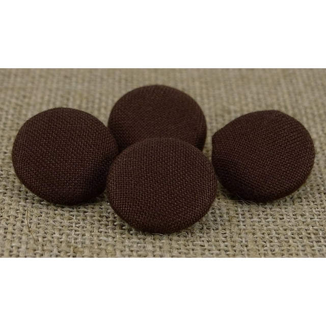 Tissu Rond en Rayonne Brun Foncé Décoratif 2 Trous Boutons Couture Artisanat - Lot de 12 Pcs