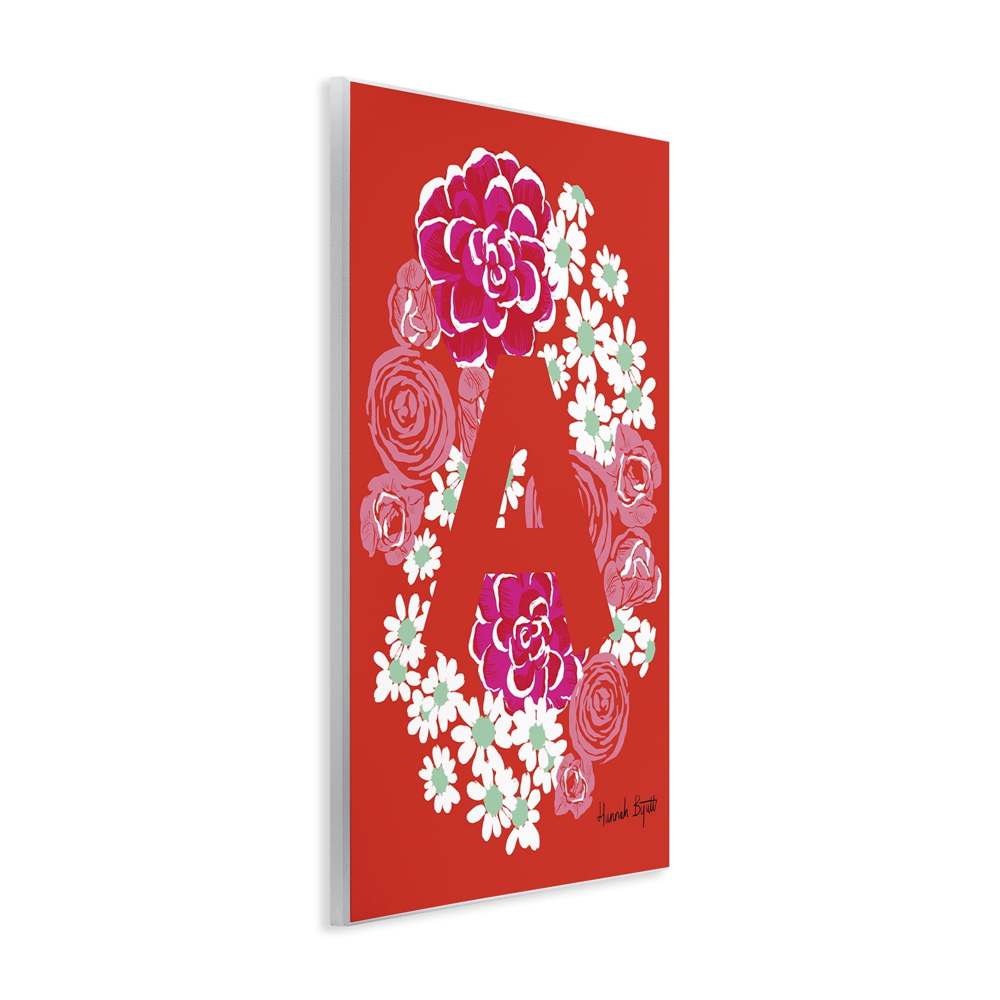 Stupell Industries Floral Bloom Letter A Botanical & Floral Painting Unframed Art Print Wall Art, 13 x 19