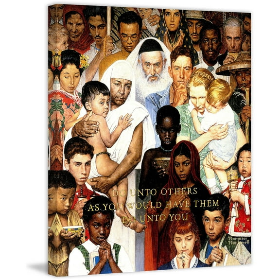 Marmont Hill Golden Rule by Norman Rockwell Canvas Wall Art