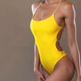 thumbnail image 4 of Trajes de baño de una pieza para mujer, traje de baño con cuello en V, traje de baño con control de abdomen, monokini sexy con espalda cruzada sin espalda, 4 of 5