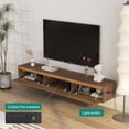 thumbnail image 3 of TV Stand Floating TV Stand, Wall Mounted TV Shelf with Led Lights & Power Outlet,High Gloss TV Cabinet for Wood tv Stands for Living Room,Entertainment Center, 3 of 8