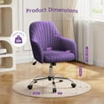 thumbnail image 2 of Girl Cute Makeup Chair with Arm Rest for Bedroom Dressing Room , Comfy Vanity Chair , Velvet Office Chair for Home Office , Desk Chair, 2 of 8