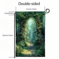 thumbnail image 3 of Heduofu Fantasy Landscape Forest Tree Flowers Door House Flag Double Sided Welcome Yard Garden Flag Banners for Patio Lawn Home Outdoor Decor White, 3 of 6