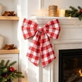 thumbnail image 5 of Bcylexb 3Pcs Gingham Plaid Christmas Bow, 13"x17" Large Checkered Ribbon Bow for Wreath Front Door Xmas Tree Decoration, 5 of 6