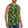 thumbnail image 2 of Bingfone Pineapples with Palm Leaves Pattern Men's Tank Tops Workout Sleeveless Tee Shirts Running Beach Tanks for Men-Small, 2 of 8