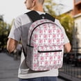 thumbnail image 2 of Wukai Flamingo On Checkered Versatile Backpack:Spacious,Organized,Comfortable,Ideal for Travel and Everyday Use with Multiple Pockets and Padded Straps, 2 of 8