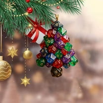 Christmas Dice Tree Ornament - Double-Sided Print Shatterproof Acrylic Dice-Shaped Hanging Decor, Glitter-Edge Design with Pre-Strung Gold Cord, Festive Holiday Accessory for Xmas Tree, 3.14in