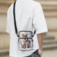 thumbnail image 3 of FUIALDOLG Snowy Winter Wolves Crossbody Bags, Stretch Polyester Portable Leakproof Messenger Bag for Outdoor Travel, 3 of 7